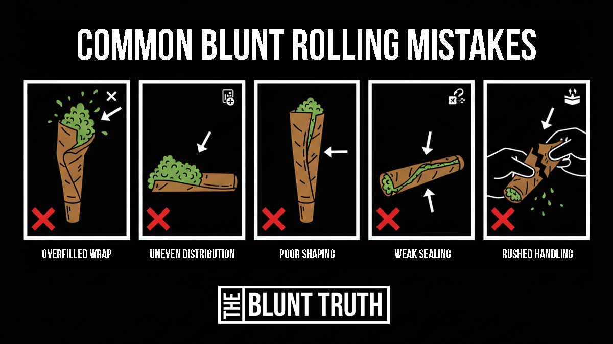 common blunt rolling mistakes with tobacco leaf wraps